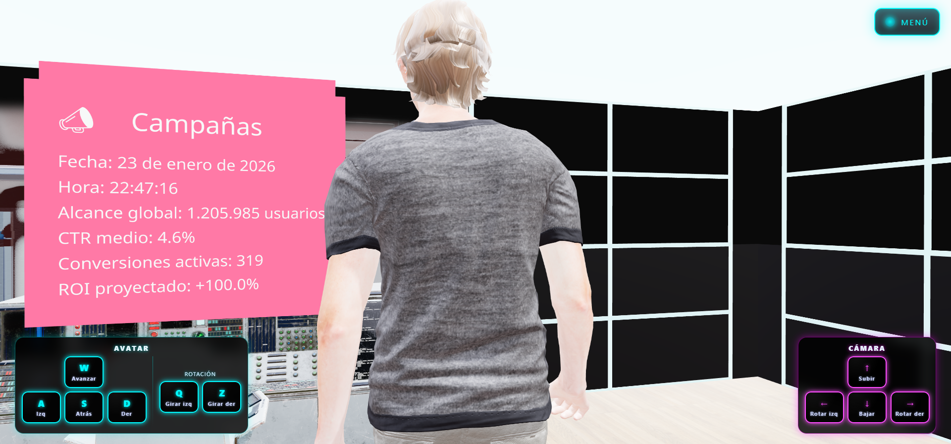 Vista de estados y ocupación de salas