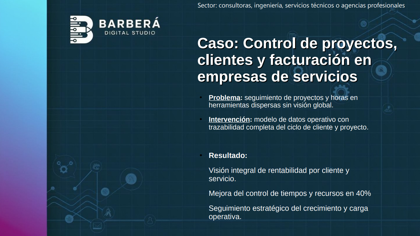 Control de proyectos, rentabilidad por cliente y trazabilidad operativa en servicios profesionales